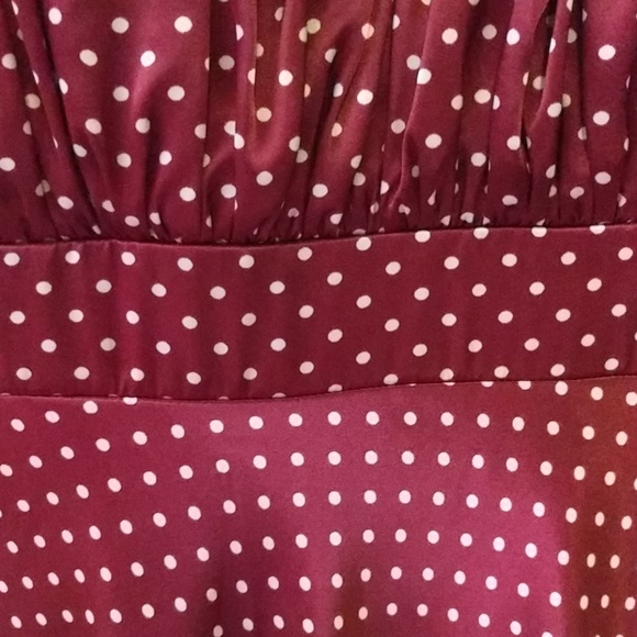EUC Speechless garnet and white polka dot dress - Picture 2 of 3